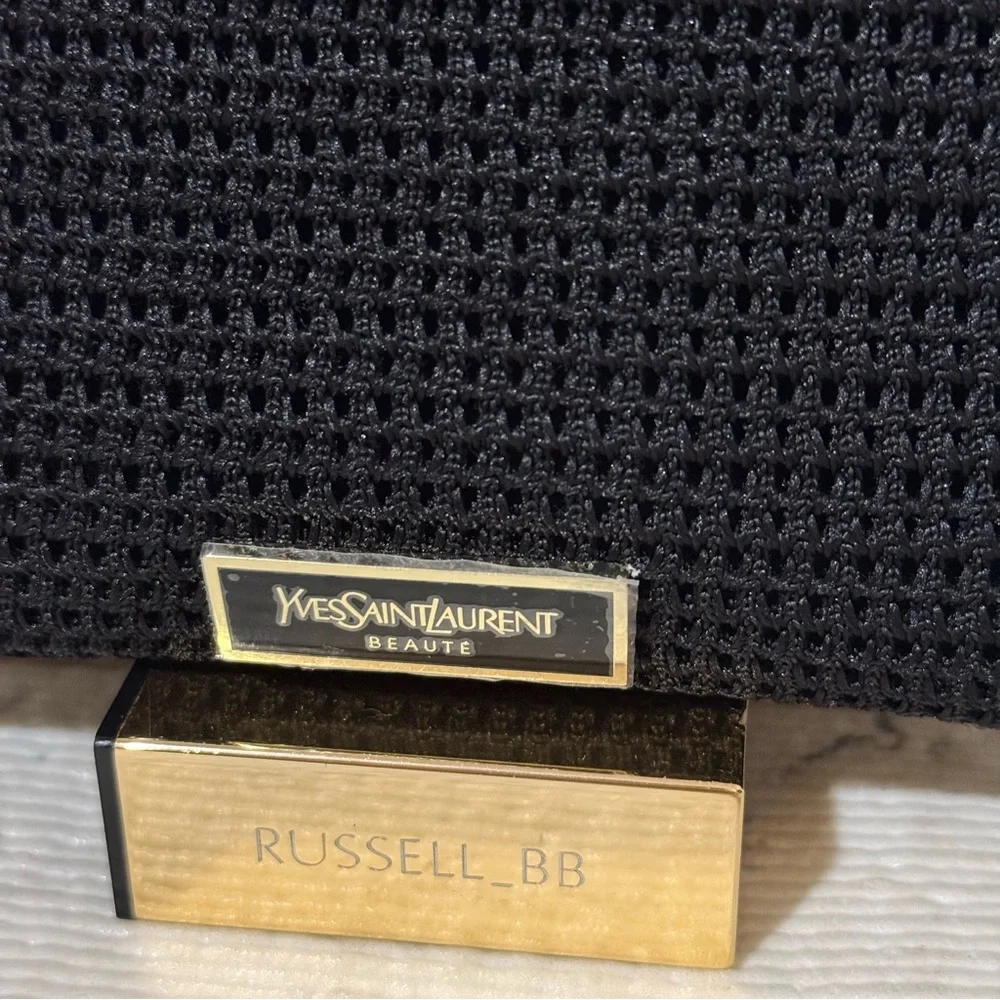 Yves Saint Laurent Black Woven Cosmetic Pouch